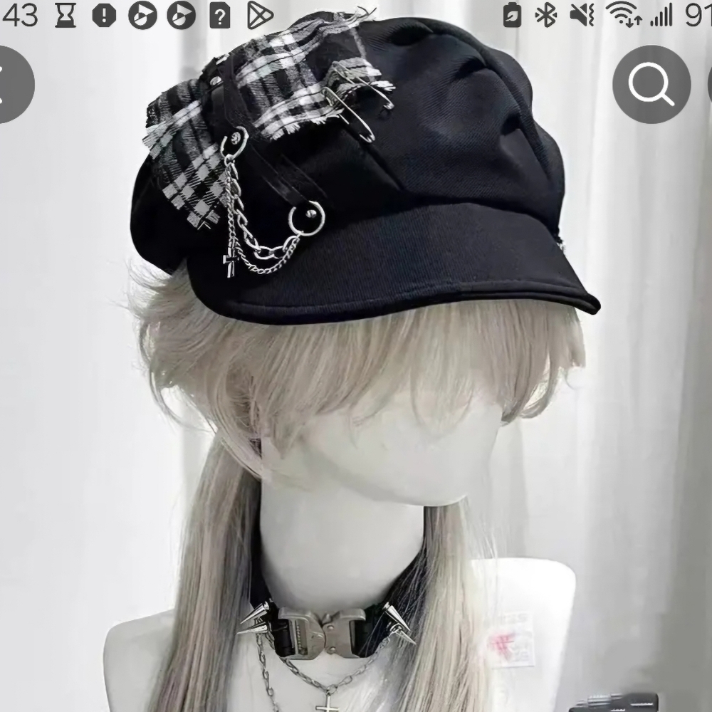 NEW Beret Cap with Grunge Embelishments